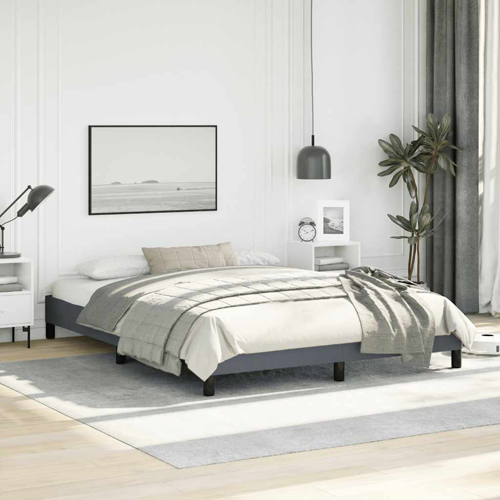 Bedframe zonder matras donkergrijs 152x203 cm queensize fluweel is nu te koop bij PeponiXL, paradijselijk wonen!