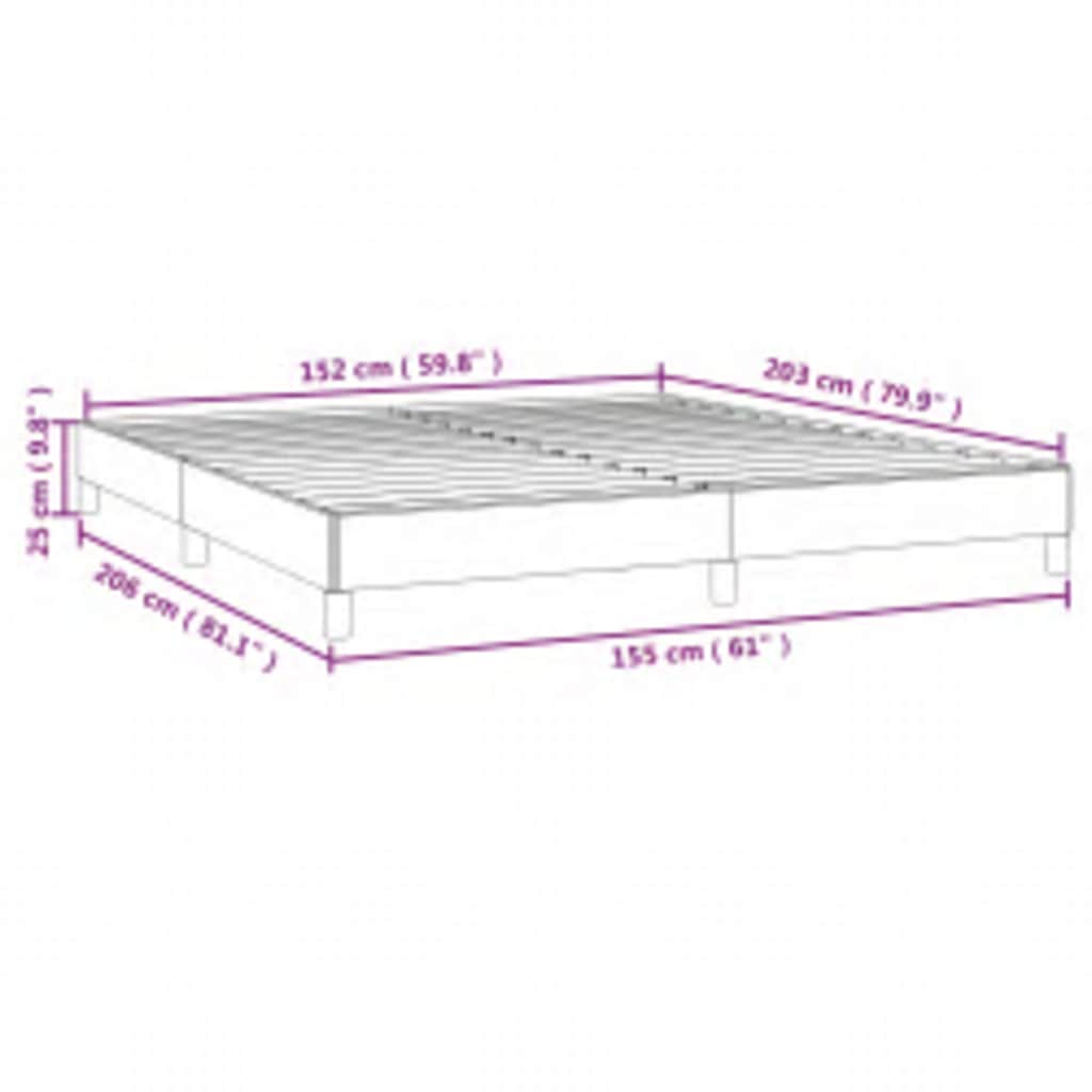 Bedframe zonder matras donkergrijs 152x203 cm queensize fluweel is nu te koop bij PeponiXL, paradijselijk wonen!
