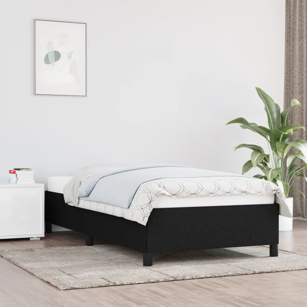 Bedframe zonder matras 90x190 cm stof zwart is nu te koop bij PeponiXL, paradijselijk wonen!
