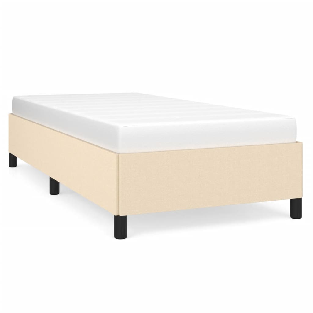 Bedframe zonder matras 90x190 cm stof crèmekleurig is nu te koop bij PeponiXL, paradijselijk wonen!