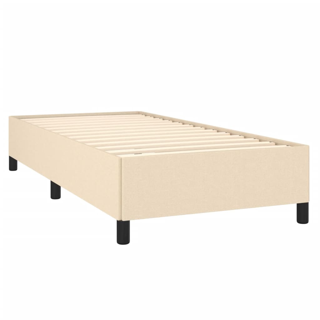 Bedframe zonder matras 90x190 cm stof crèmekleurig is nu te koop bij PeponiXL, paradijselijk wonen!