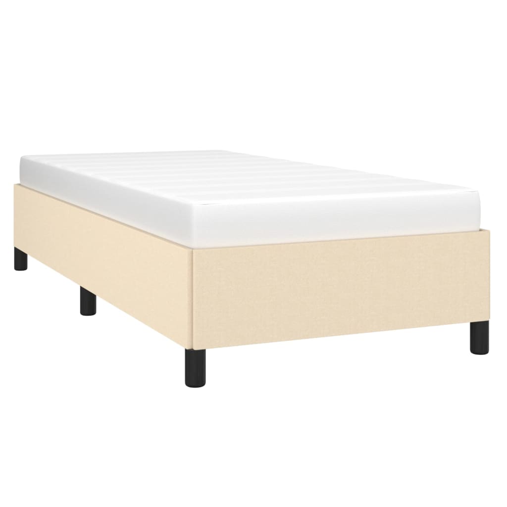 Bedframe zonder matras 90x190 cm stof crèmekleurig is nu te koop bij PeponiXL, paradijselijk wonen!