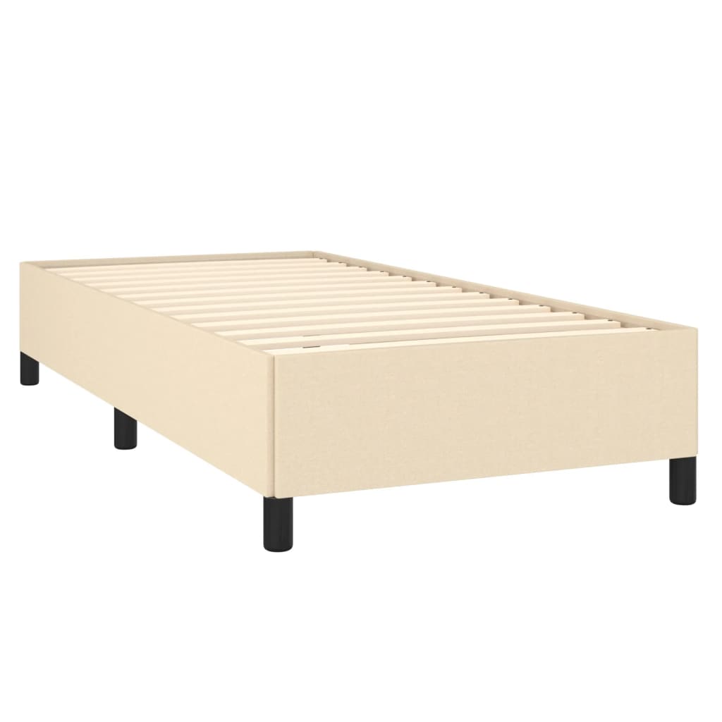 Bedframe zonder matras 100x200 cm stof crèmekleurig is nu te koop bij PeponiXL, paradijselijk wonen!