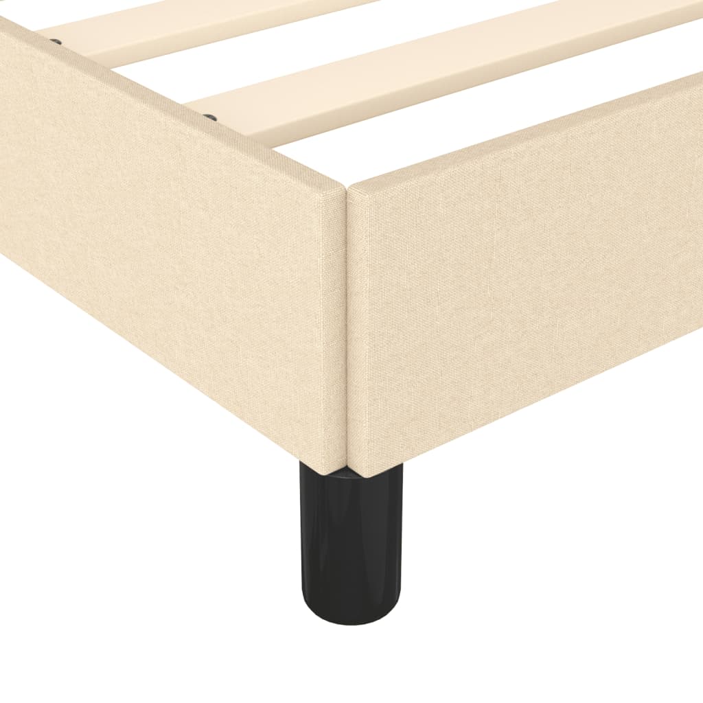 Bedframe zonder matras 100x200 cm stof crèmekleurig is nu te koop bij PeponiXL, paradijselijk wonen!