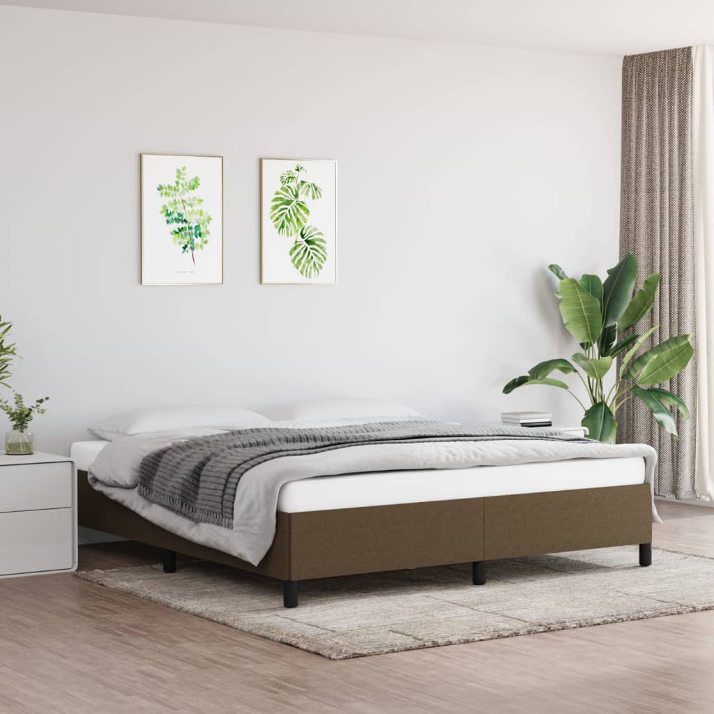 Bedframe zonder matras stof donkerbruin 160x200 cm is nu te koop bij PeponiXL, paradijselijk wonen!