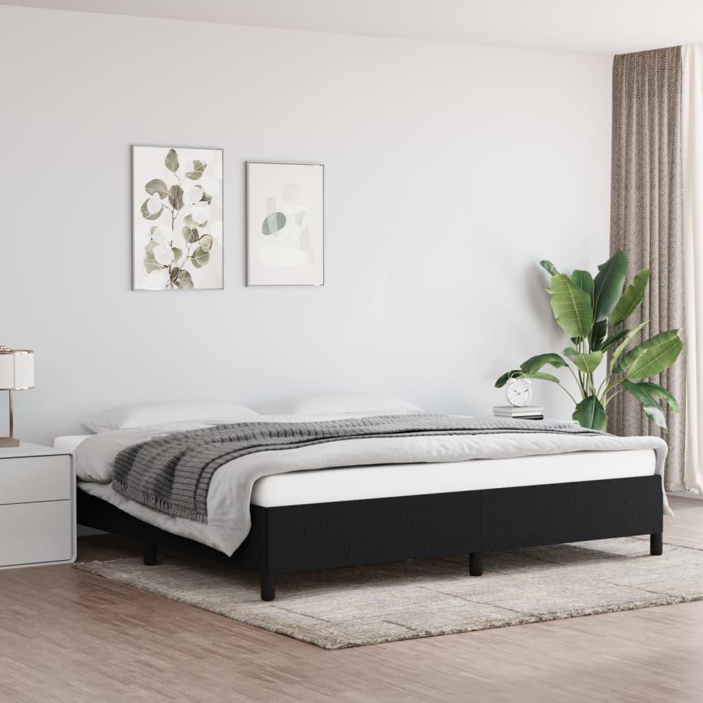 Bedframe zonder matras stof zwart 200x200 cm is nu te koop bij PeponiXL, paradijselijk wonen!