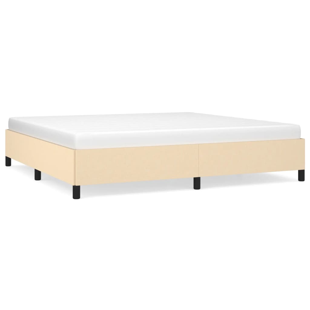 Bedframe zonder matras stof crèmekleurig 200x200 cm is nu te koop bij PeponiXL, paradijselijk wonen!