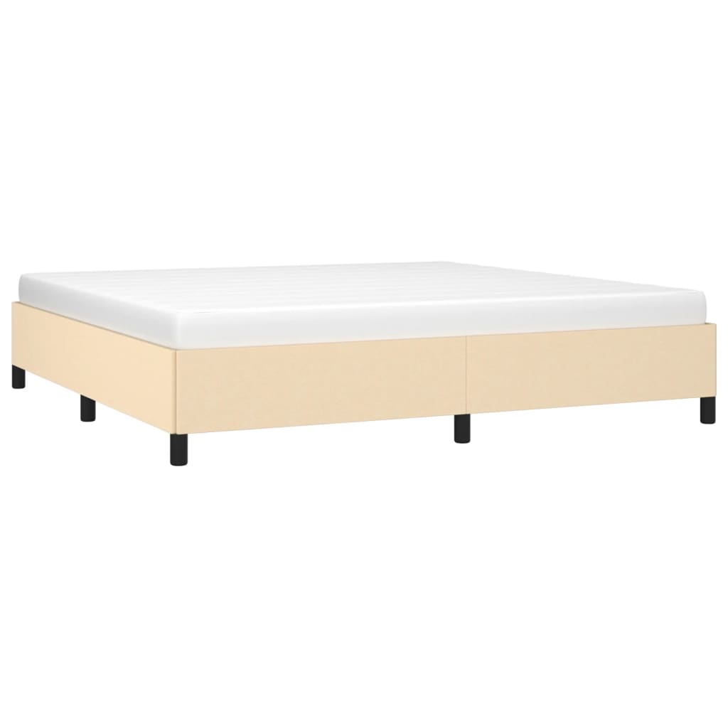 Bedframe zonder matras stof crèmekleurig 200x200 cm is nu te koop bij PeponiXL, paradijselijk wonen!