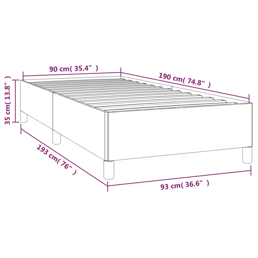 Bedframe zonder matras 90x190 cm stof donkerbruin is nu te koop bij PeponiXL, paradijselijk wonen!