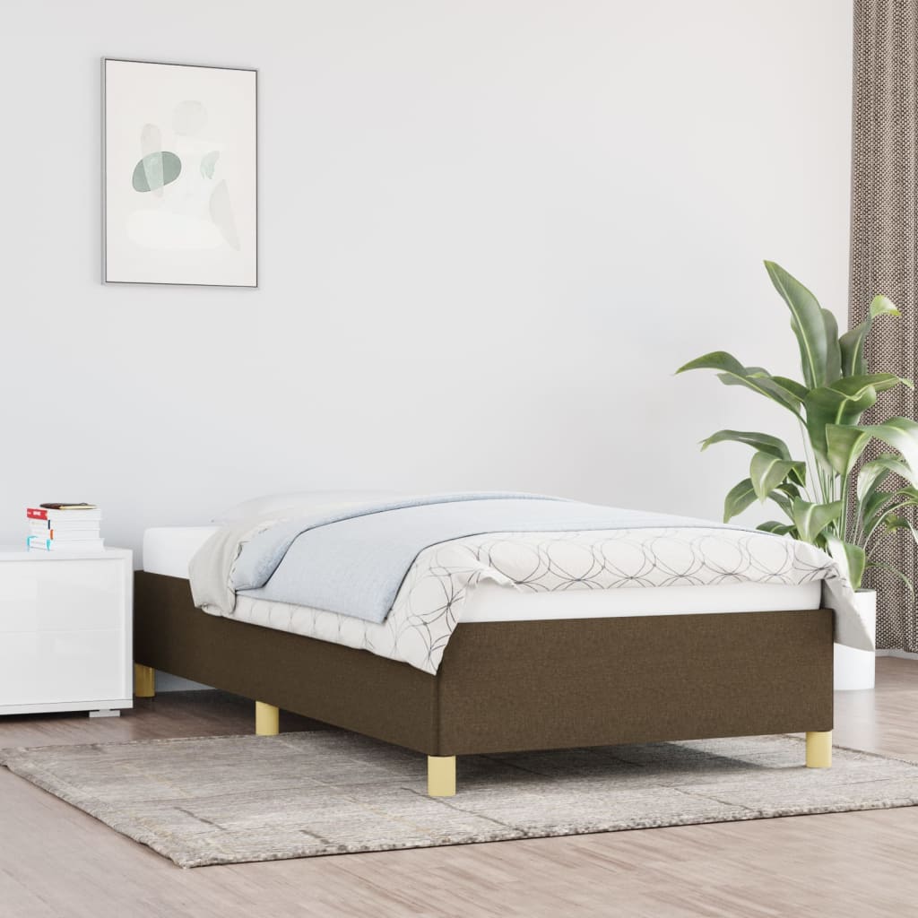 Bedframe zonder matras 90x190 cm stof donkerbruin is nu te koop bij PeponiXL, paradijselijk wonen!