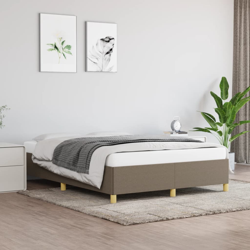 Bedframe zonder matras stof taupe 140x190 cm is nu te koop bij PeponiXL, paradijselijk wonen!