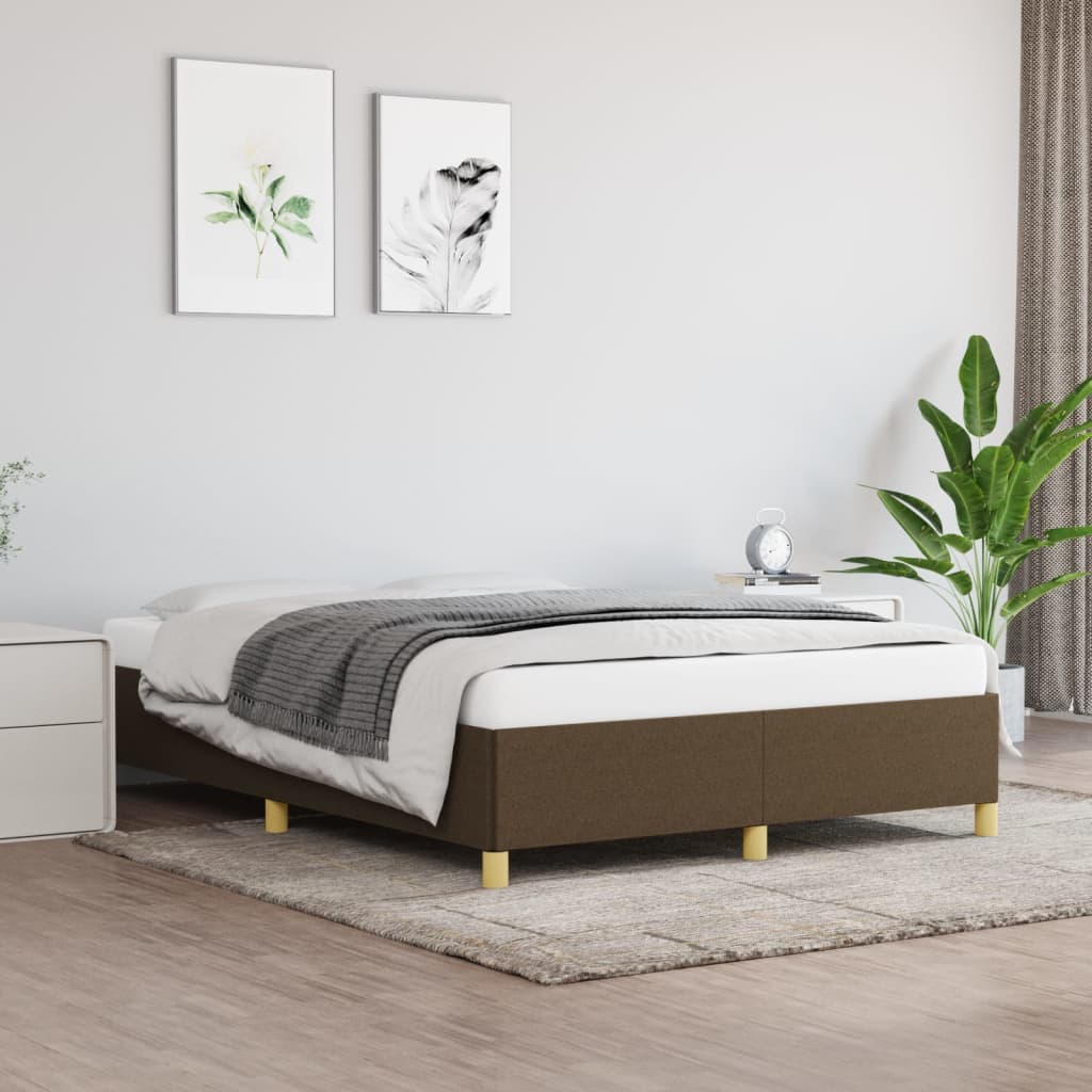 Bedframe zonder matras stof donkerbruin 140x200 cm is nu te koop bij PeponiXL, paradijselijk wonen!