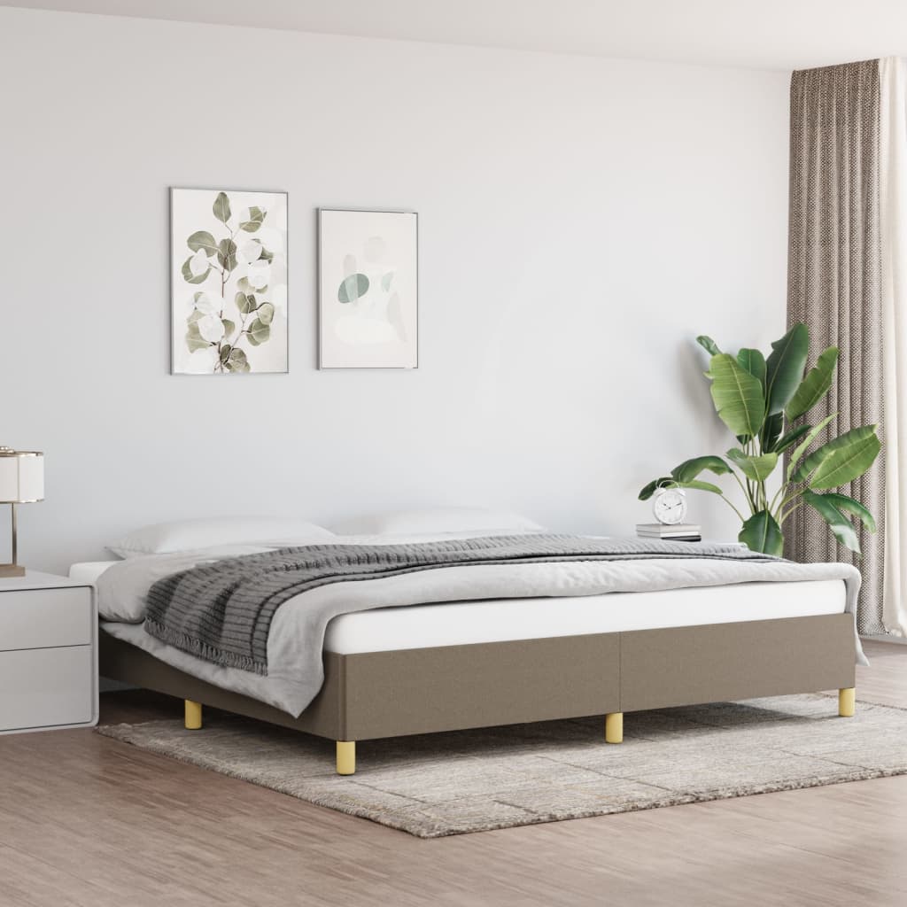 Bedframe zonder matras stof taupe 200x200 cm is nu te koop bij PeponiXL, paradijselijk wonen!