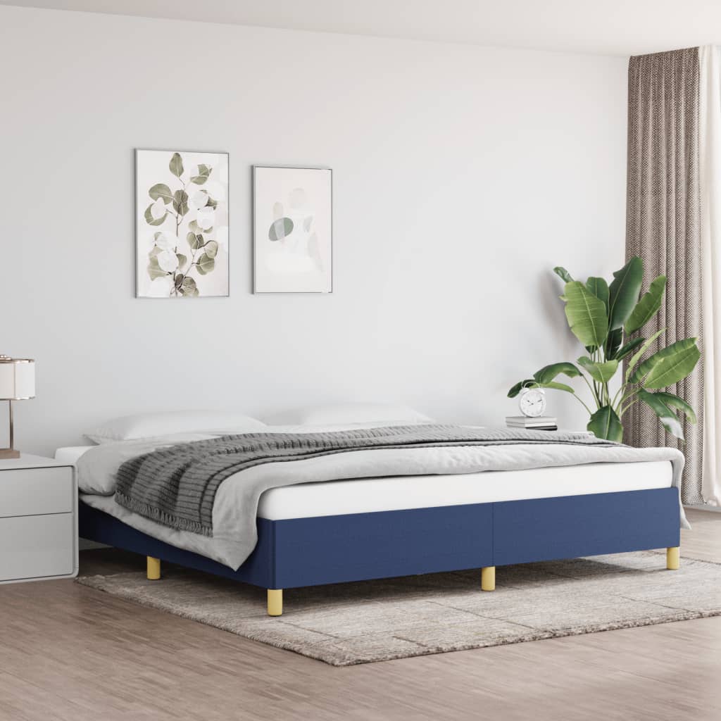 Bedframe zonder matras stof blauw 200x200 cm is nu te koop bij PeponiXL, paradijselijk wonen!