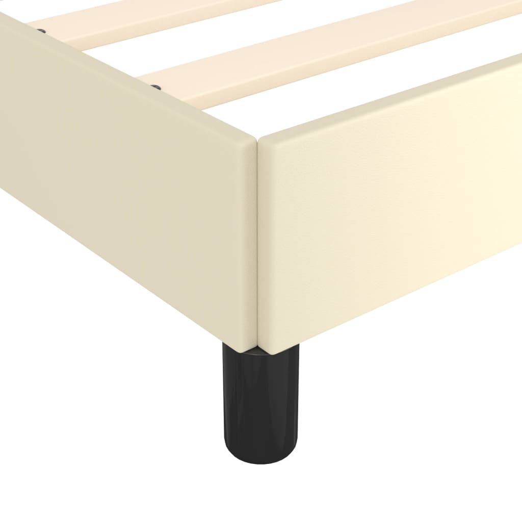 Bedframe kunstleer crèmekleurig 80x200 cm is nu te koop bij PeponiXL, paradijselijk wonen!