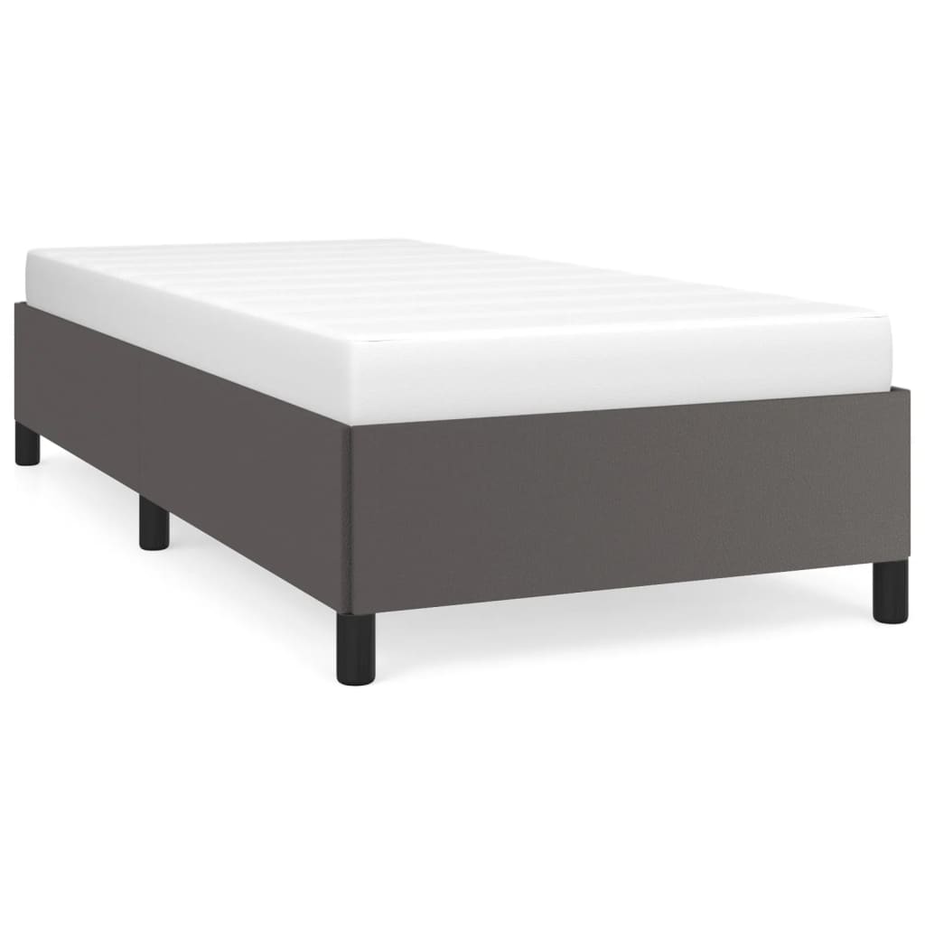 Bedframe kunstleer grijs 80x200 cm is nu te koop bij PeponiXL, paradijselijk wonen!