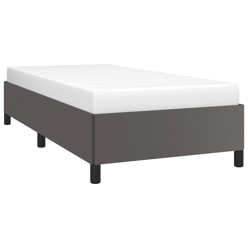 Bedframe kunstleer grijs 80x200 cm is nu te koop bij PeponiXL, paradijselijk wonen!
