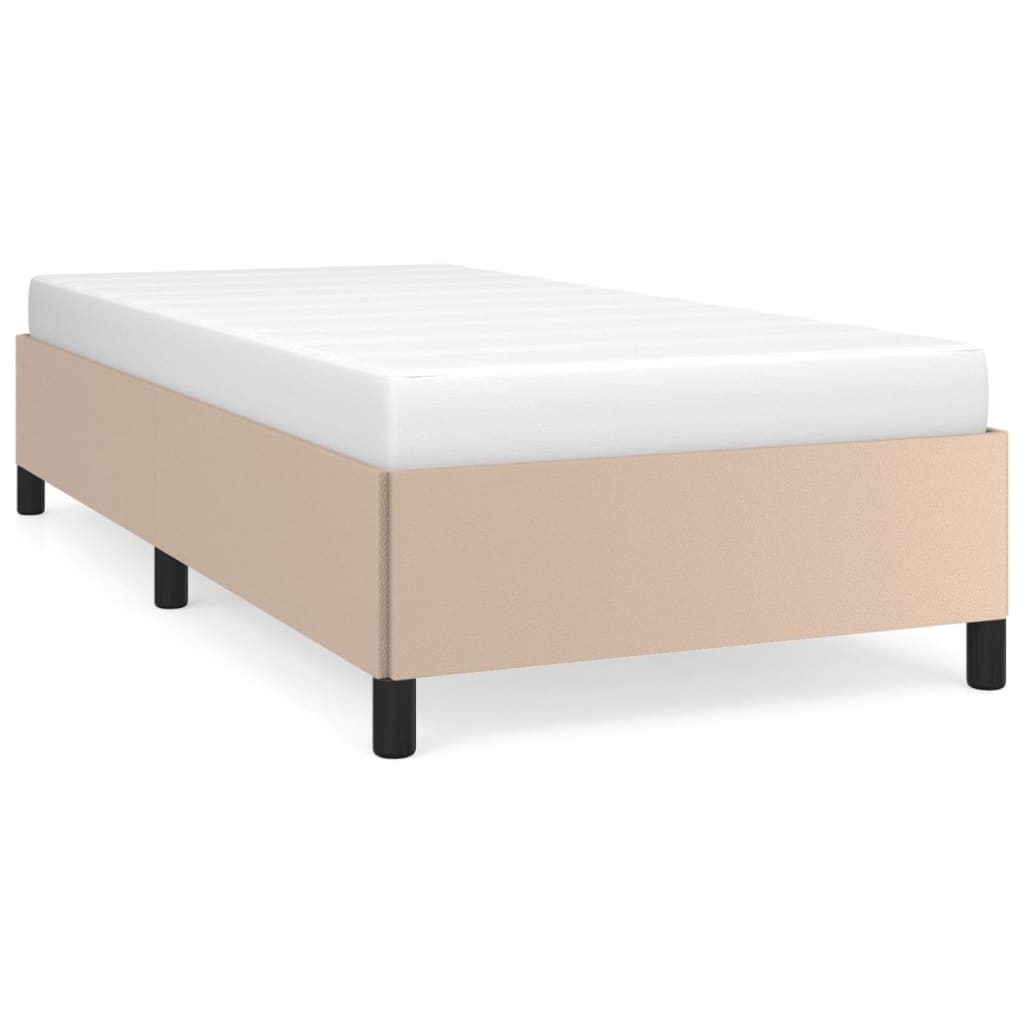 Bedframe kunstleer cappuccinokleurig 80x200 cm is nu te koop bij PeponiXL, paradijselijk wonen!