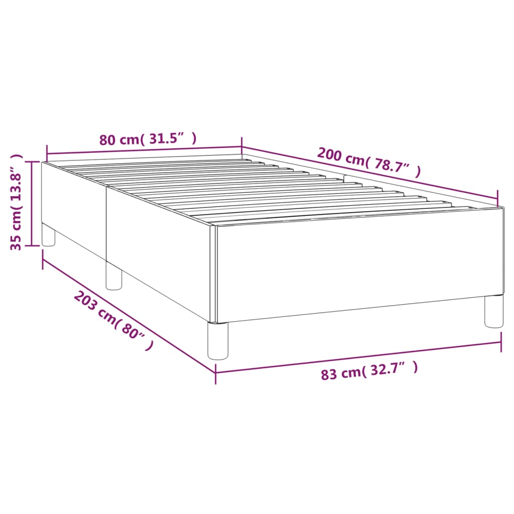 Bedframe kunstleer cappuccinokleurig 80x200 cm is nu te koop bij PeponiXL, paradijselijk wonen!