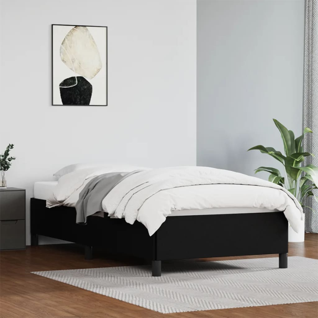 Bedframe kunstleer zwart 90x190 cm is nu te koop bij PeponiXL, paradijselijk wonen!