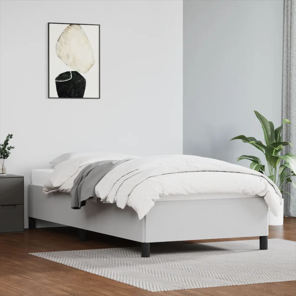 Bedframe kunstleer wit 90x190 cm is nu te koop bij PeponiXL, paradijselijk wonen!