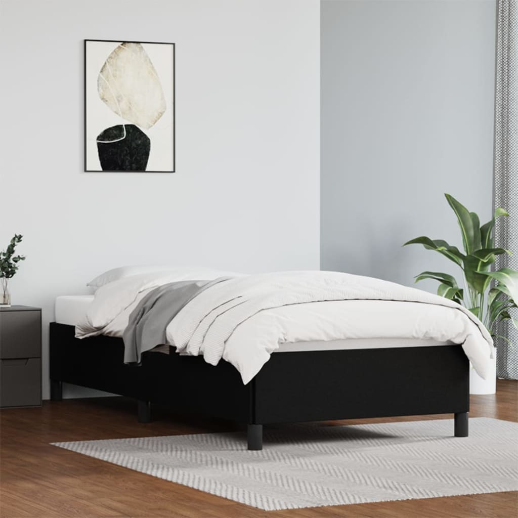 Bedframe kunstleer zwart 90x200 cm is nu te koop bij PeponiXL, paradijselijk wonen!