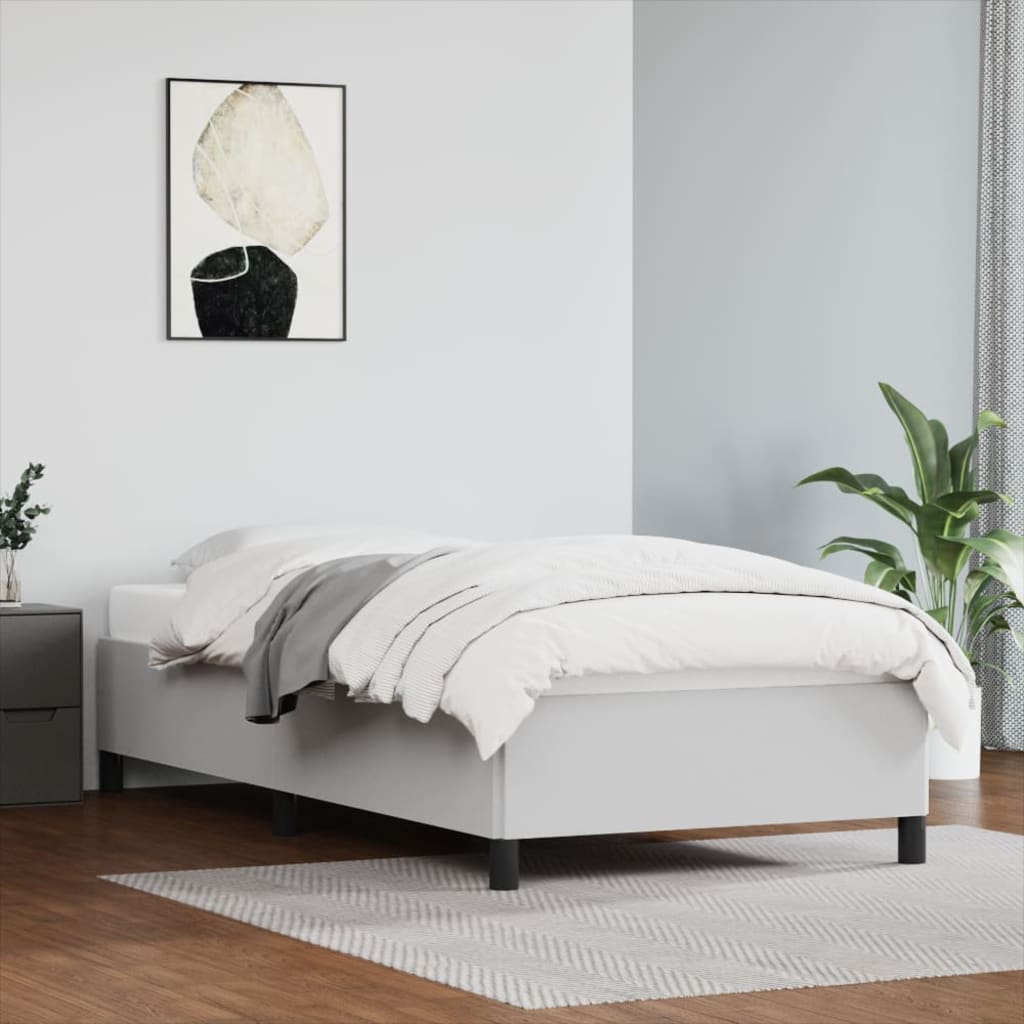 Bedframe kunstleer wit 100x200 cm is nu te koop bij PeponiXL, paradijselijk wonen!
