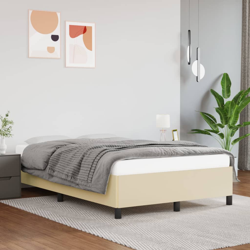 Bedframe kunstleer crèmekleurig 120x200 cm is nu te koop bij PeponiXL, paradijselijk wonen!