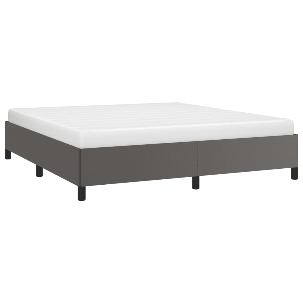 Bedframe kunstleer grijs 160x200 cm is nu te koop bij PeponiXL, paradijselijk wonen!