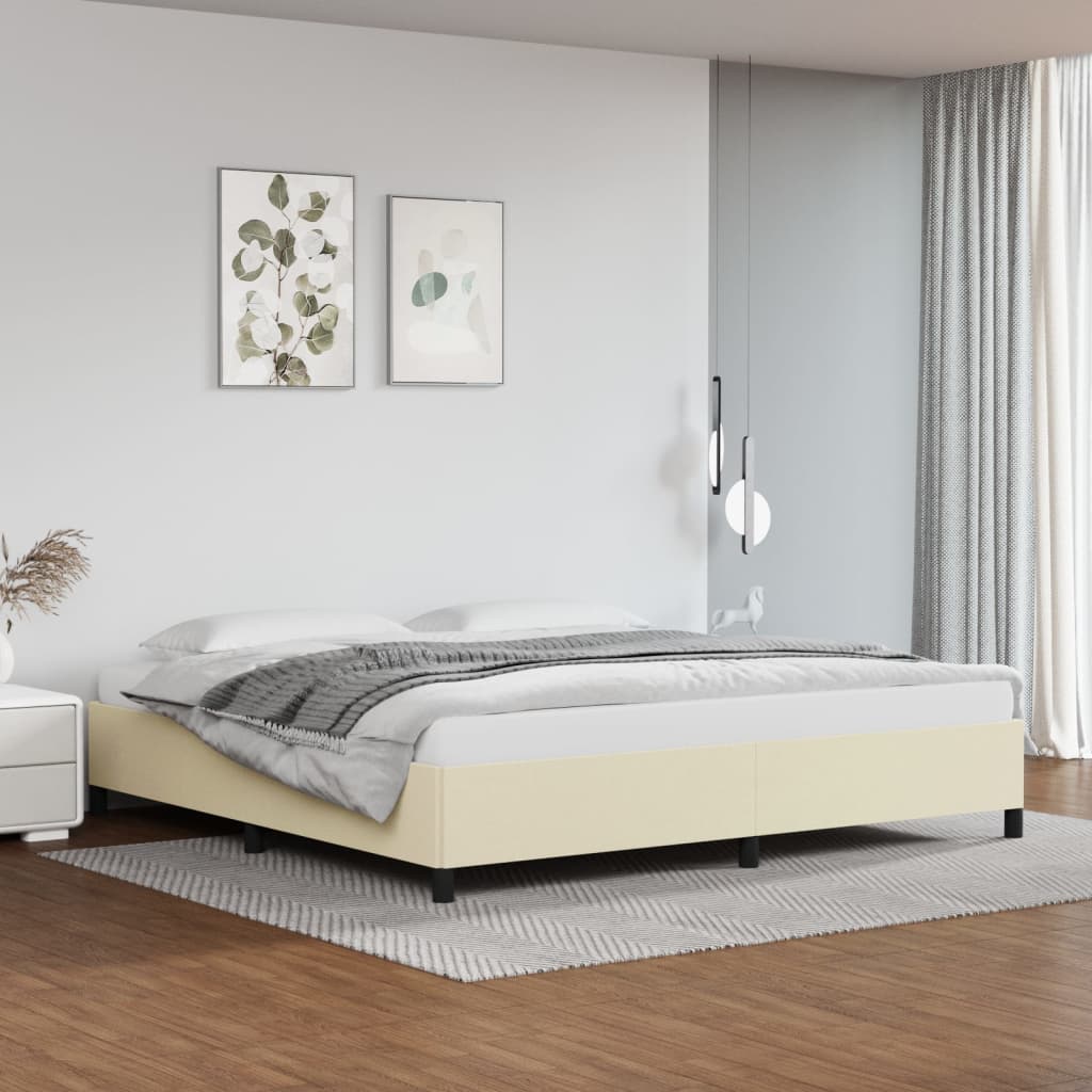 Bedframe kunstleer crèmekleurig 200x200 cm is nu te koop bij PeponiXL, paradijselijk wonen!