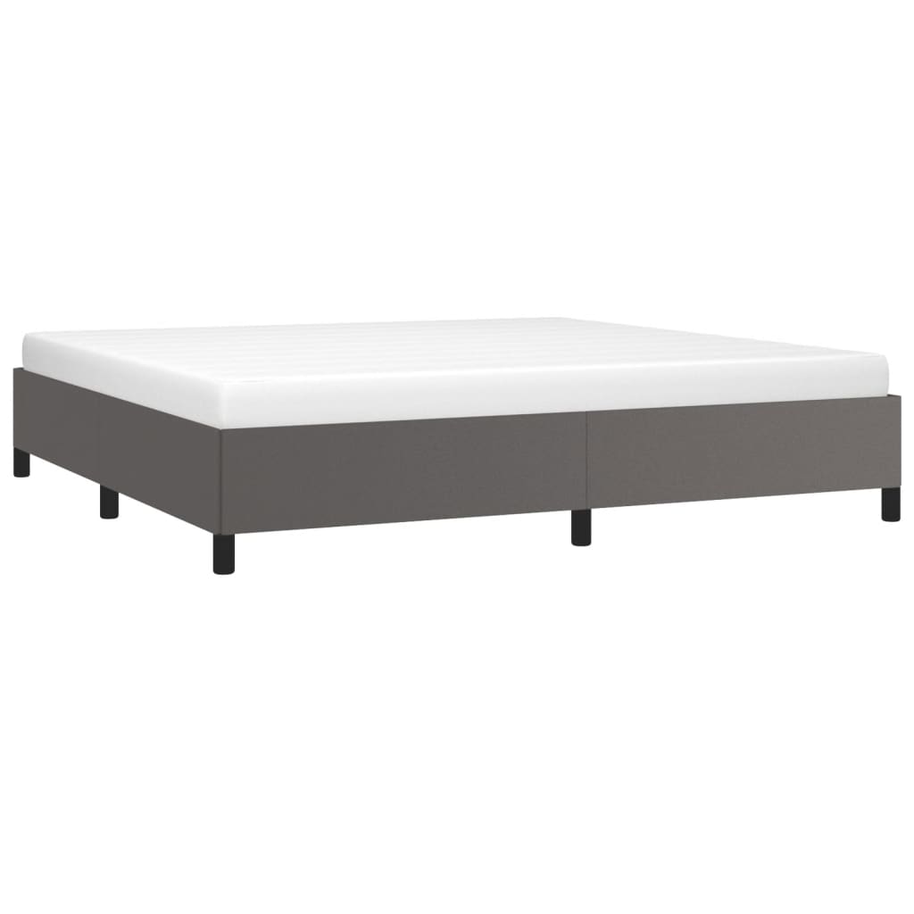 Bedframe kunstleer grijs 200x200 cm is nu te koop bij PeponiXL, paradijselijk wonen!
