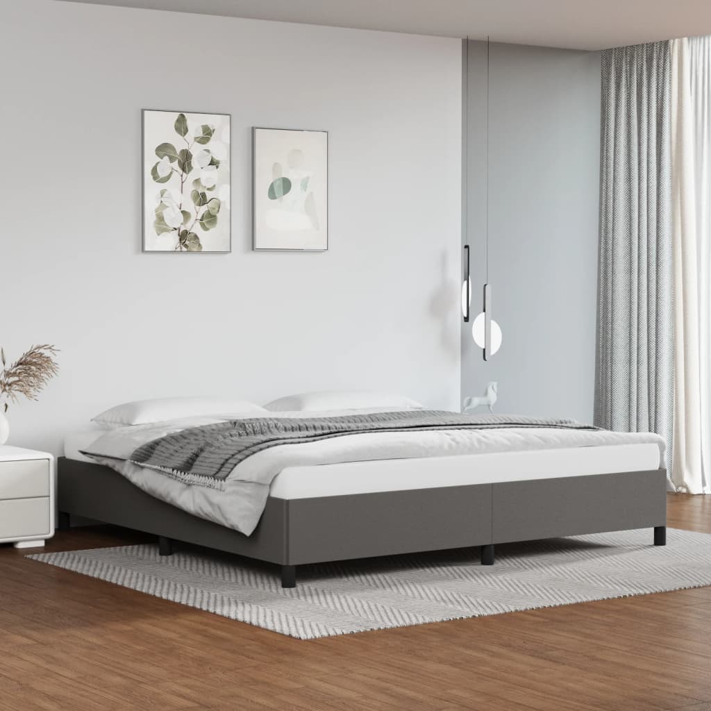Bedframe kunstleer grijs 200x200 cm is nu te koop bij PeponiXL, paradijselijk wonen!