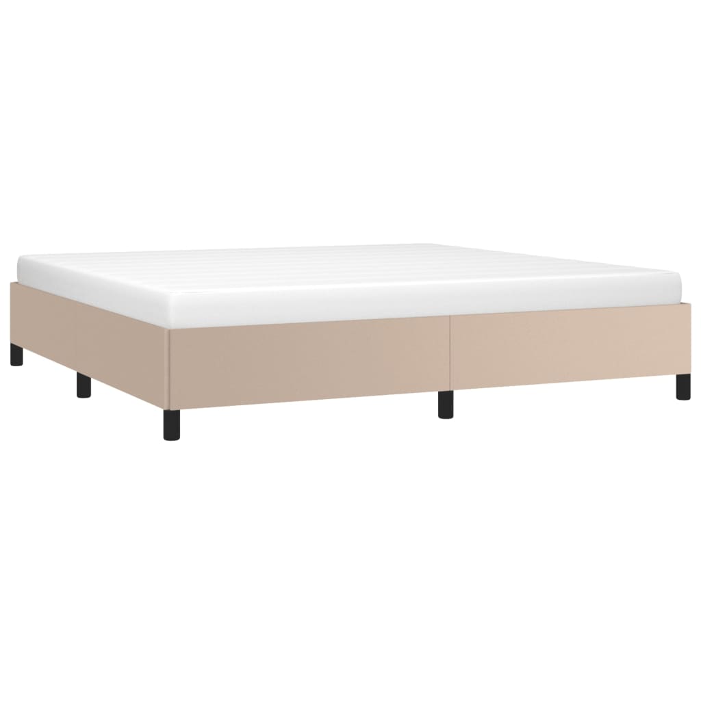 Bedframe kunstleer cappuccinokleurig 200x200 cm is nu te koop bij PeponiXL, paradijselijk wonen!