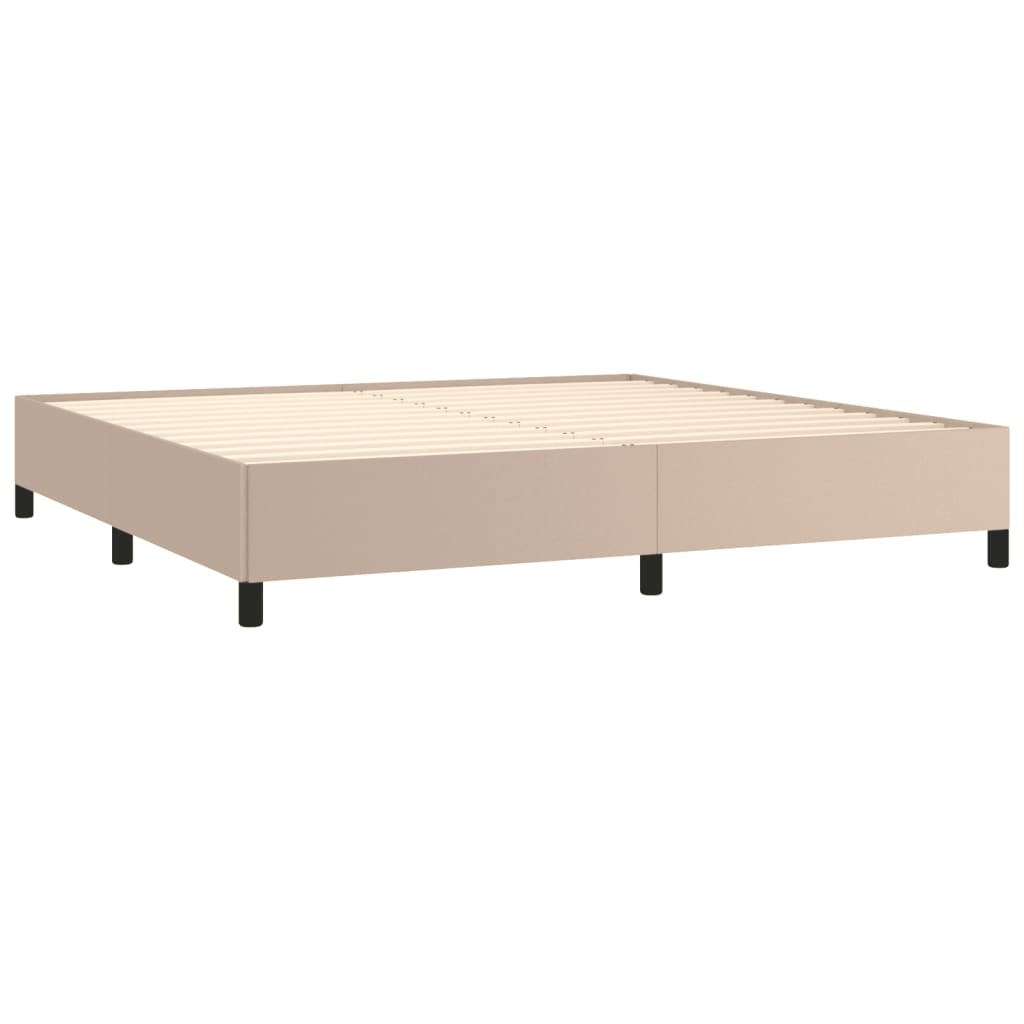 Bedframe kunstleer cappuccinokleurig 200x200 cm is nu te koop bij PeponiXL, paradijselijk wonen!