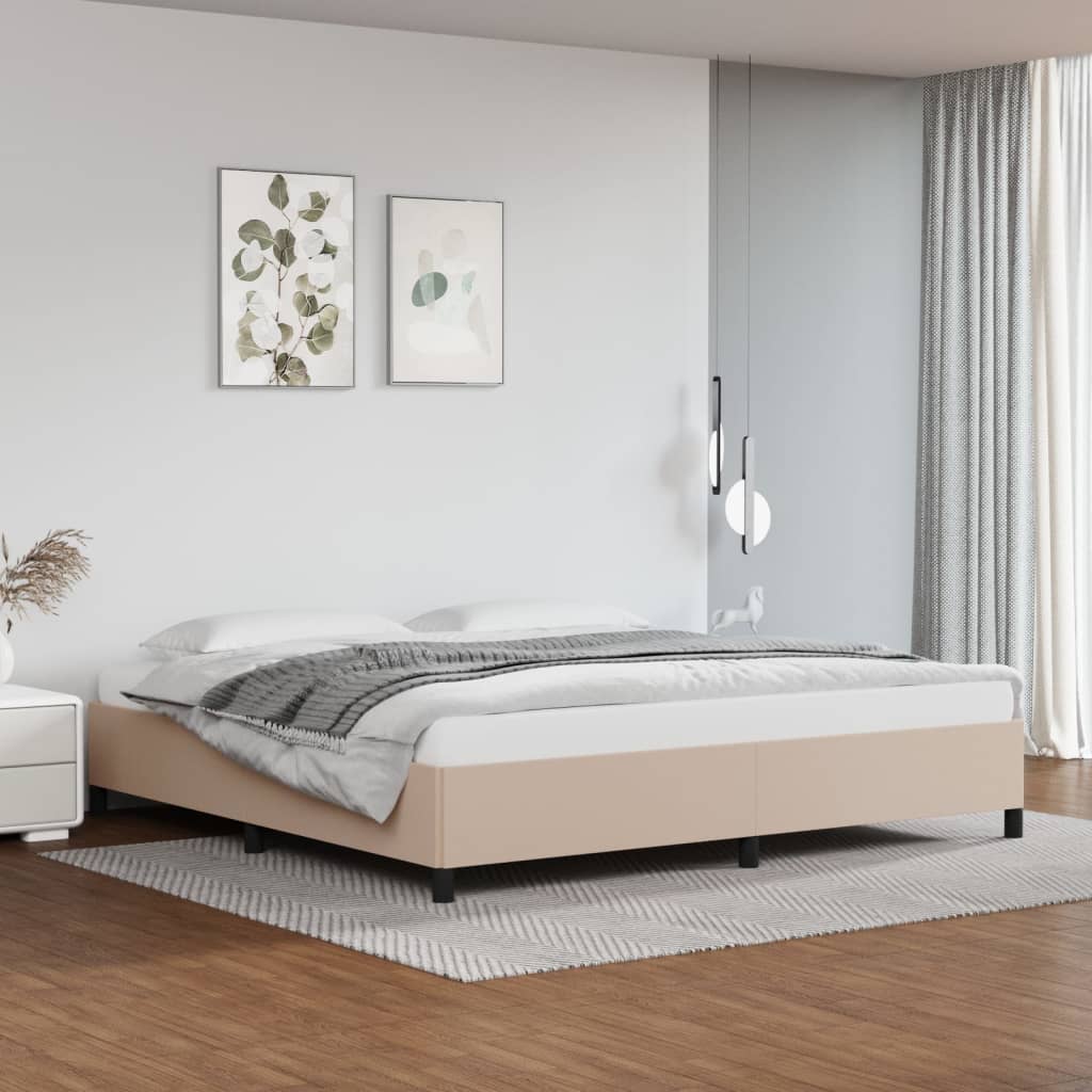 Bedframe kunstleer cappuccinokleurig 200x200 cm is nu te koop bij PeponiXL, paradijselijk wonen!