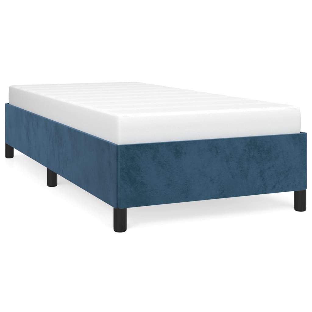 Bedframe zonder matras 80x200 cm fluweel donkerblauw is nu te koop bij PeponiXL, paradijselijk wonen!