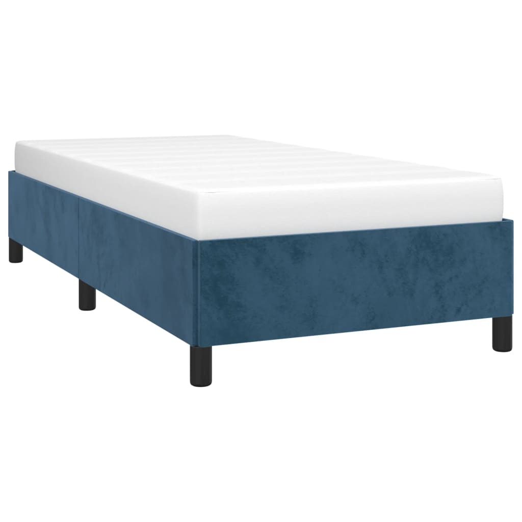 Bedframe zonder matras 80x200 cm fluweel donkerblauw is nu te koop bij PeponiXL, paradijselijk wonen!