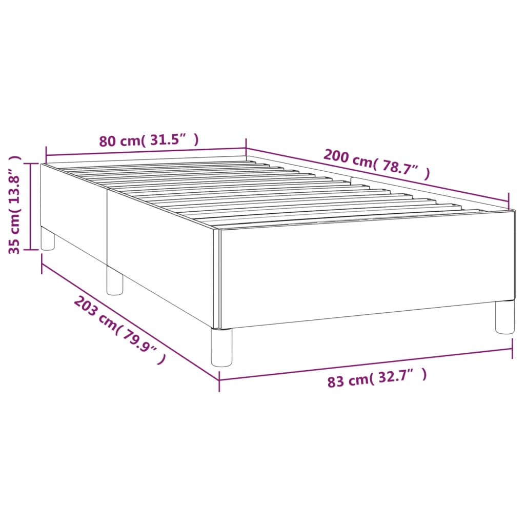 Bedframe zonder matras 80x200 cm fluweel donkerblauw is nu te koop bij PeponiXL, paradijselijk wonen!