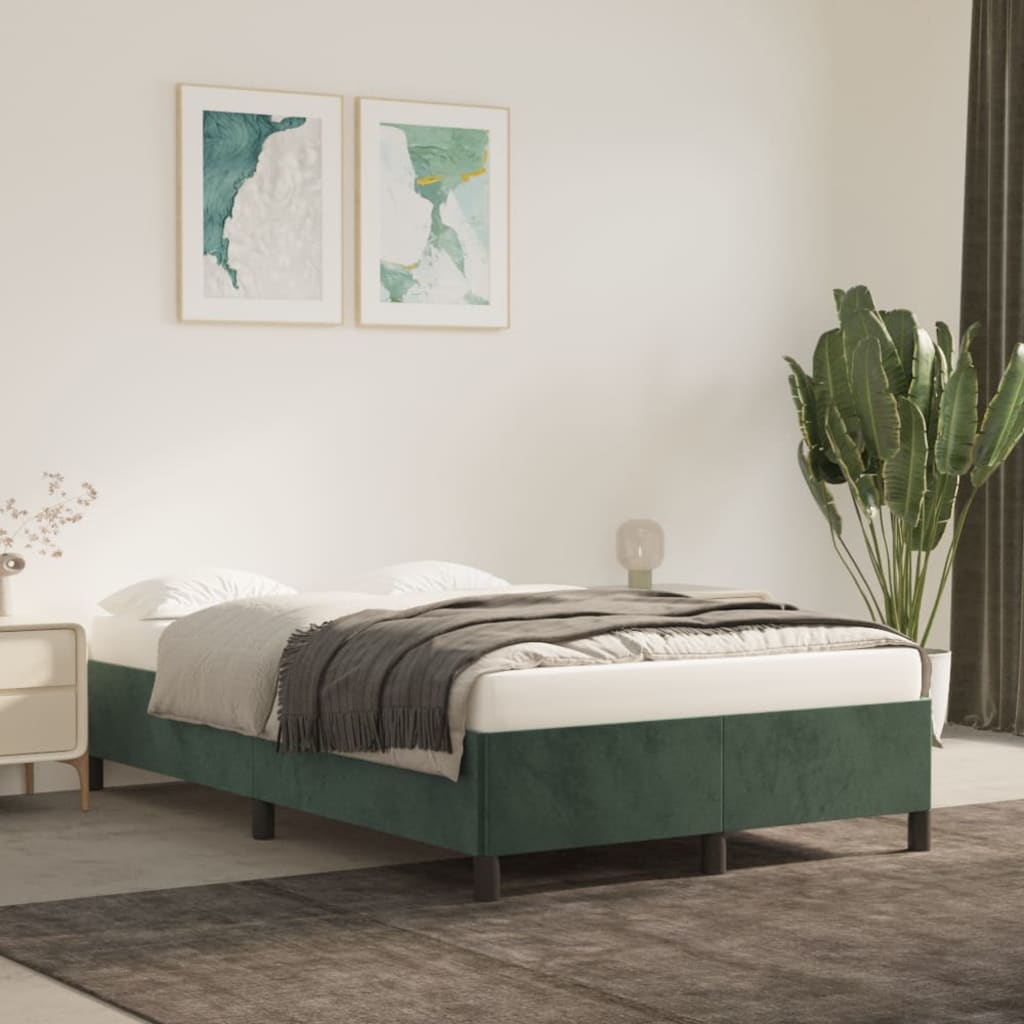 Bedframe zonder matras 120x200 cm fluweel donkergroen is nu te koop bij PeponiXL, paradijselijk wonen!
