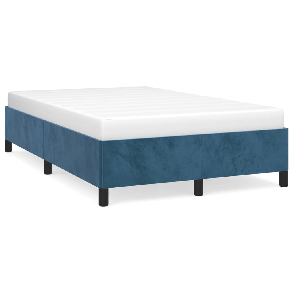 Bedframe zonder matras 120x200 cm fluweel donkerblauw is nu te koop bij PeponiXL, paradijselijk wonen!