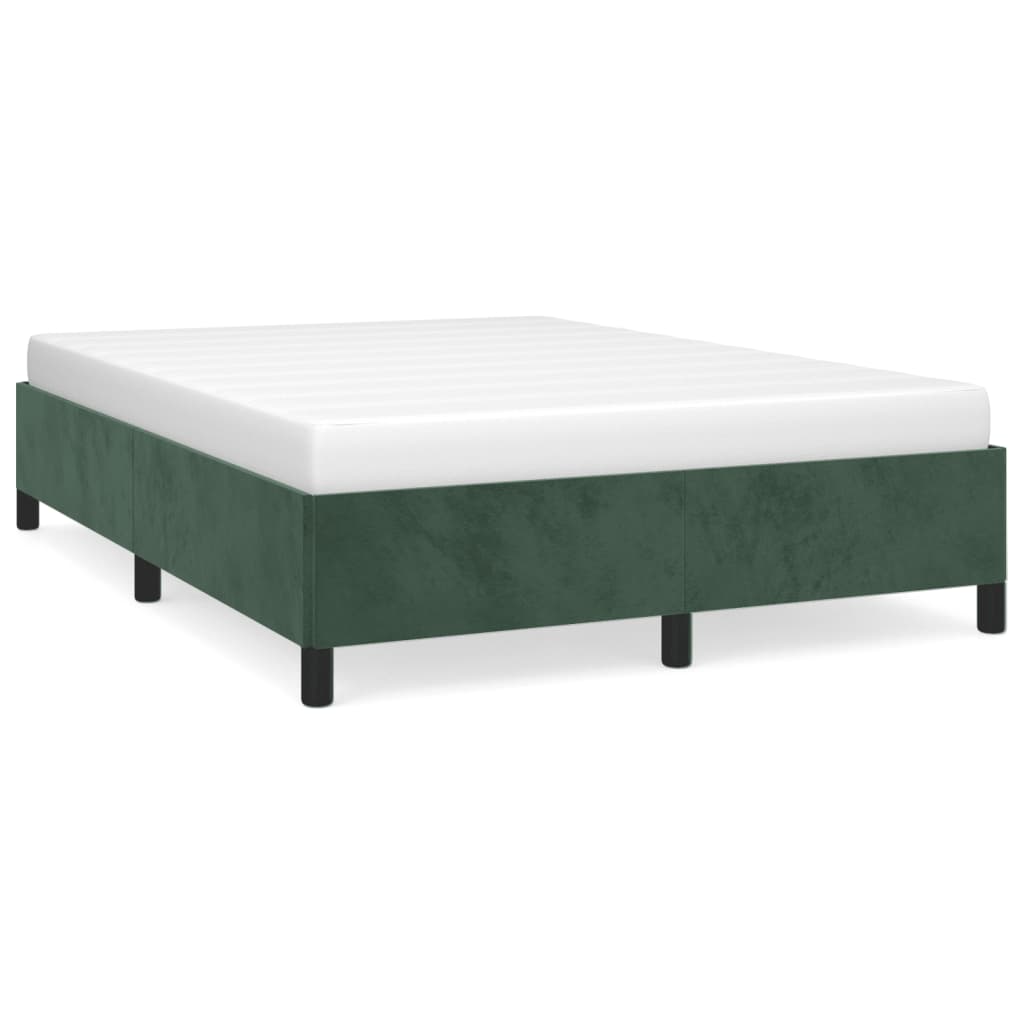 Bedframe zonder matras 140x200 cm fluweel donkergroen is nu te koop bij PeponiXL, paradijselijk wonen!