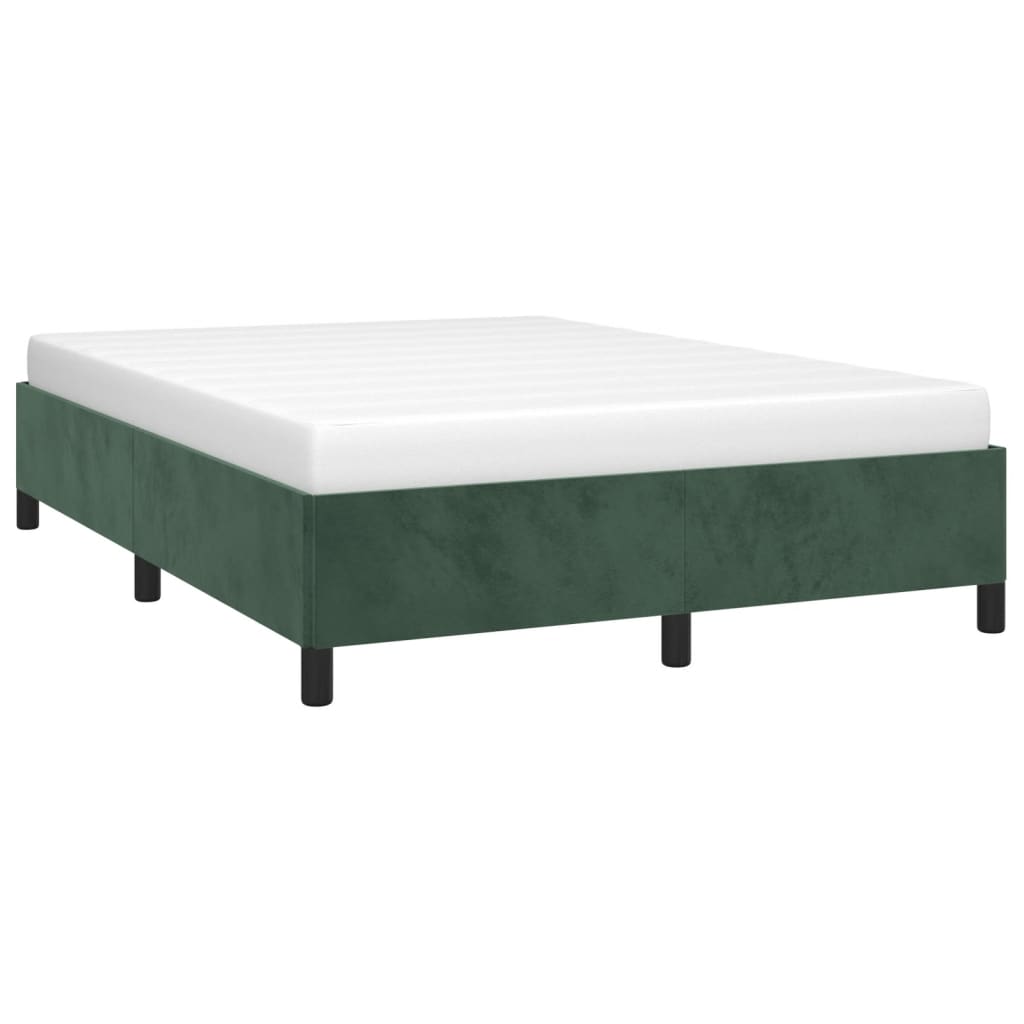 Bedframe zonder matras 140x200 cm fluweel donkergroen is nu te koop bij PeponiXL, paradijselijk wonen!