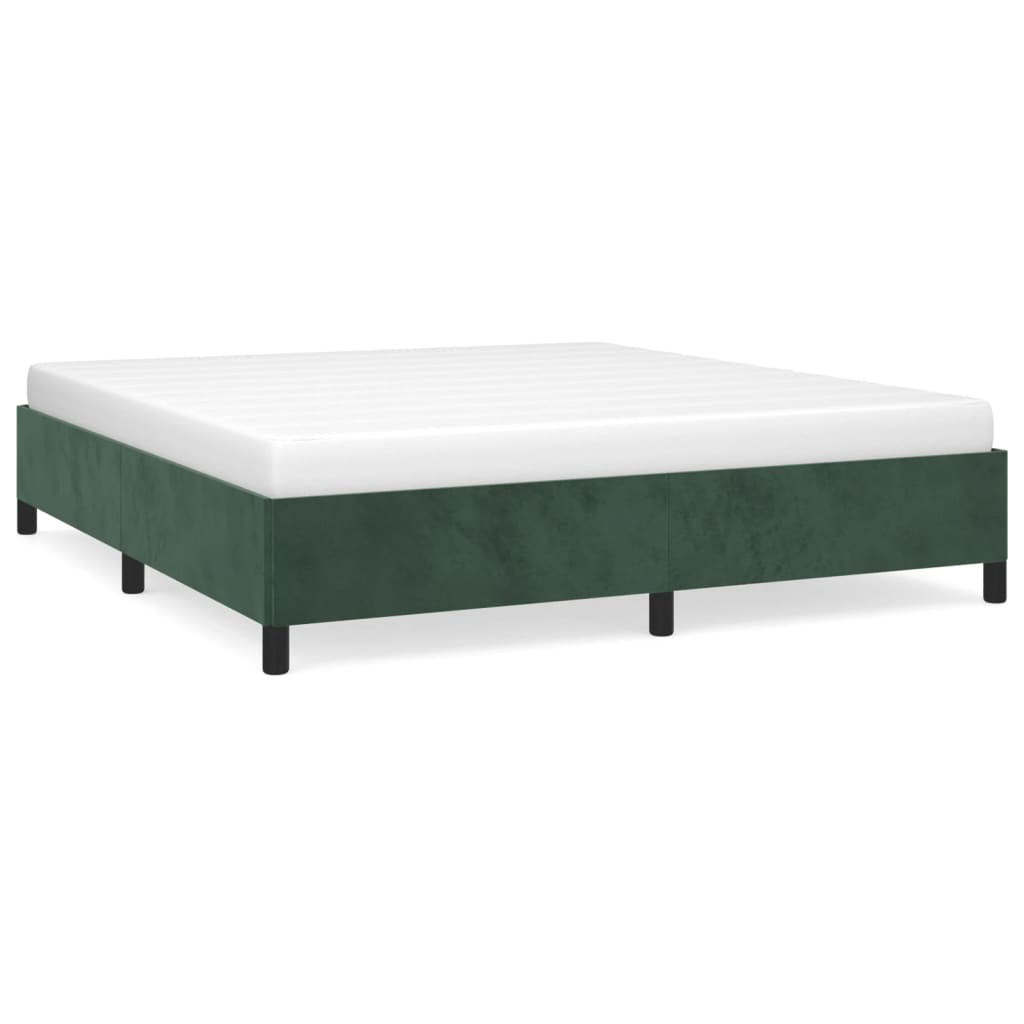 Bedframe zonder matras 160x200 cm fluweel donkergroen is nu te koop bij PeponiXL, paradijselijk wonen!