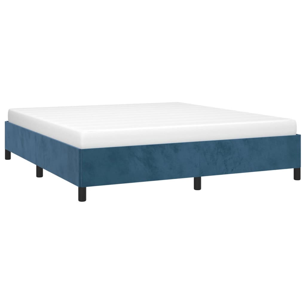 Bedframe zonder matras 160x200 cm fluweel donkerblauw is nu te koop bij PeponiXL, paradijselijk wonen!