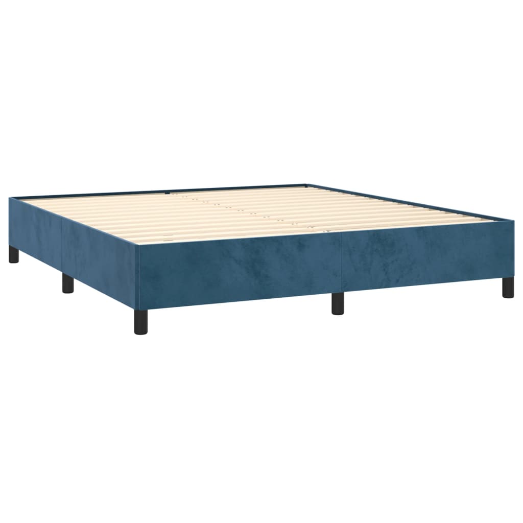 Bedframe zonder matras 160x200 cm fluweel donkerblauw is nu te koop bij PeponiXL, paradijselijk wonen!