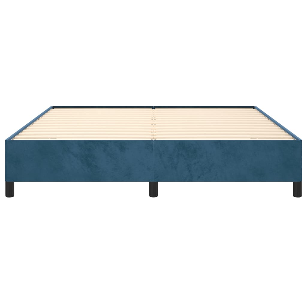 Bedframe zonder matras 160x200 cm fluweel donkerblauw is nu te koop bij PeponiXL, paradijselijk wonen!