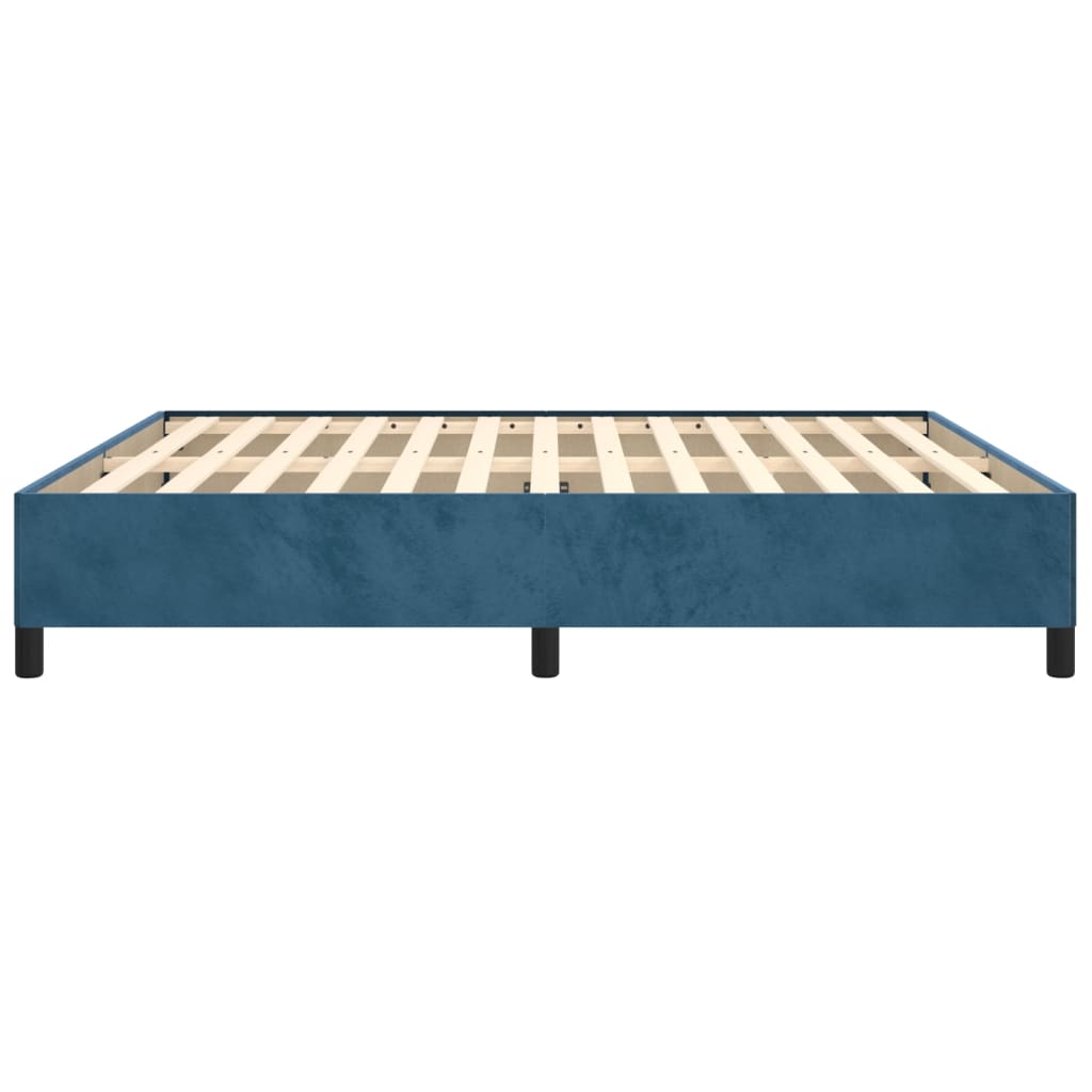 Bedframe zonder matras 160x200 cm fluweel donkerblauw is nu te koop bij PeponiXL, paradijselijk wonen!