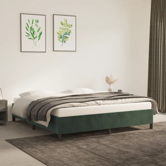 Bedframe zonder matras 180x200 cm fluweel donkergroen is nu te koop bij PeponiXL, paradijselijk wonen!