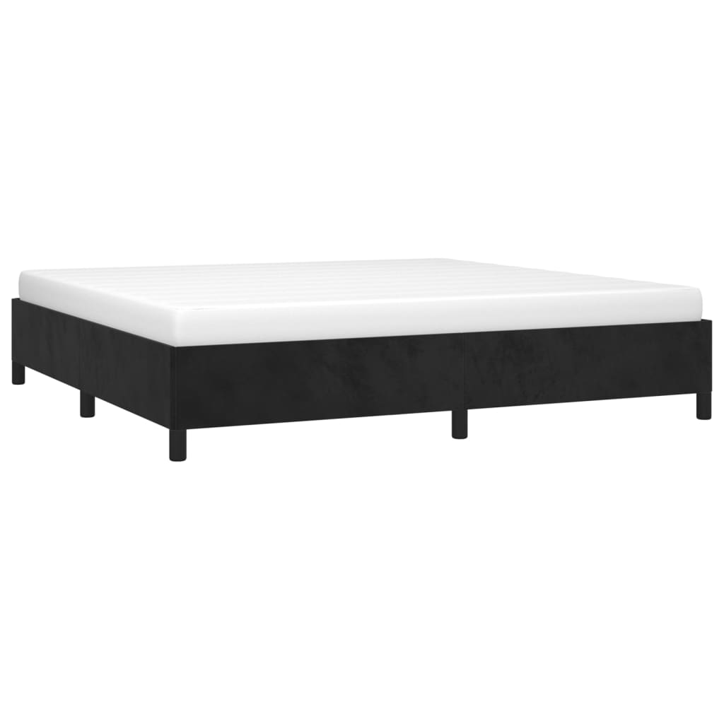 Bedframe zonder matras 200x200 cm fluweel zwart is nu te koop bij PeponiXL, paradijselijk wonen!