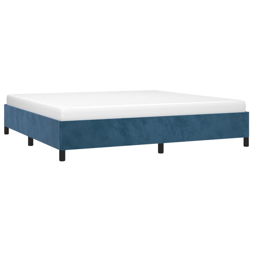 Bedframe zonder matras 200x200 cm fluweel donkerblauw is nu te koop bij PeponiXL, paradijselijk wonen!